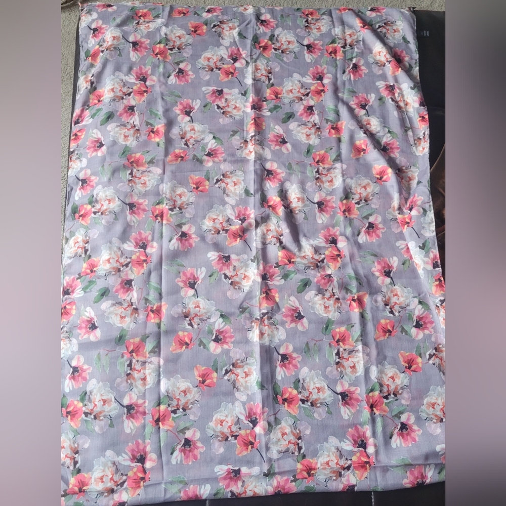 Love & Lore Herringbone Grey Floral Scarf